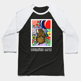 Happy Guinea Pig With Balloons - Sunshine Day Baseball T-Shirt